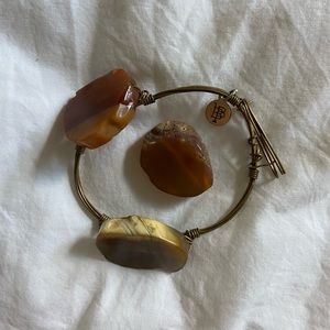 Bourbon & Bowties Brass Wire Agate Stone Bracelet BROKEN